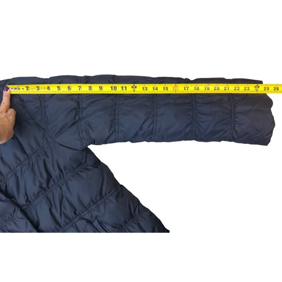 Eileen Fisher Women's M Quilted 80/20 Down Puffer Jacket Timeless Black Cozy - Picture 12 of 14